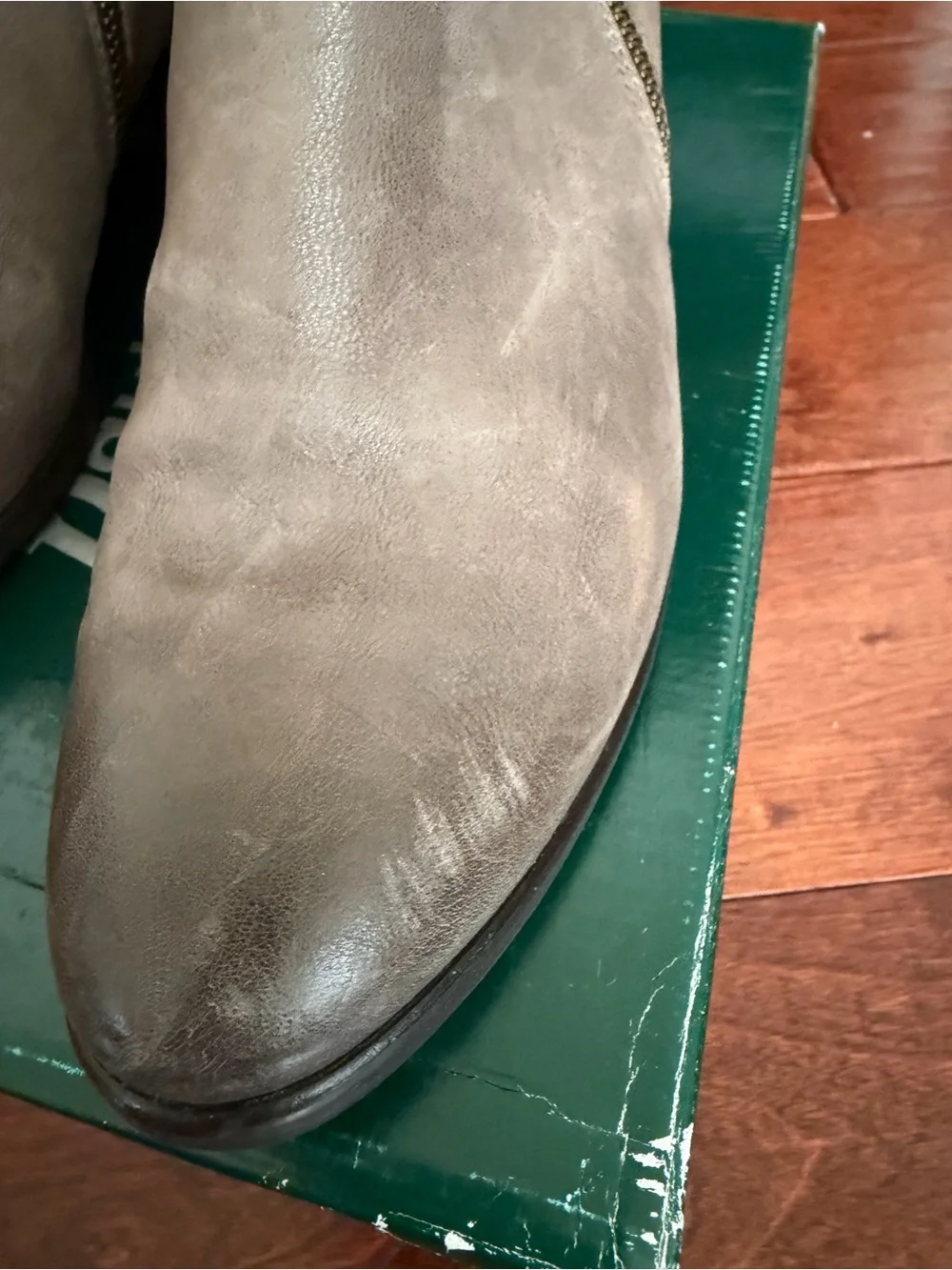 Paul Green Taupe/Brown Leather Ankle Booties with zipper 7.5